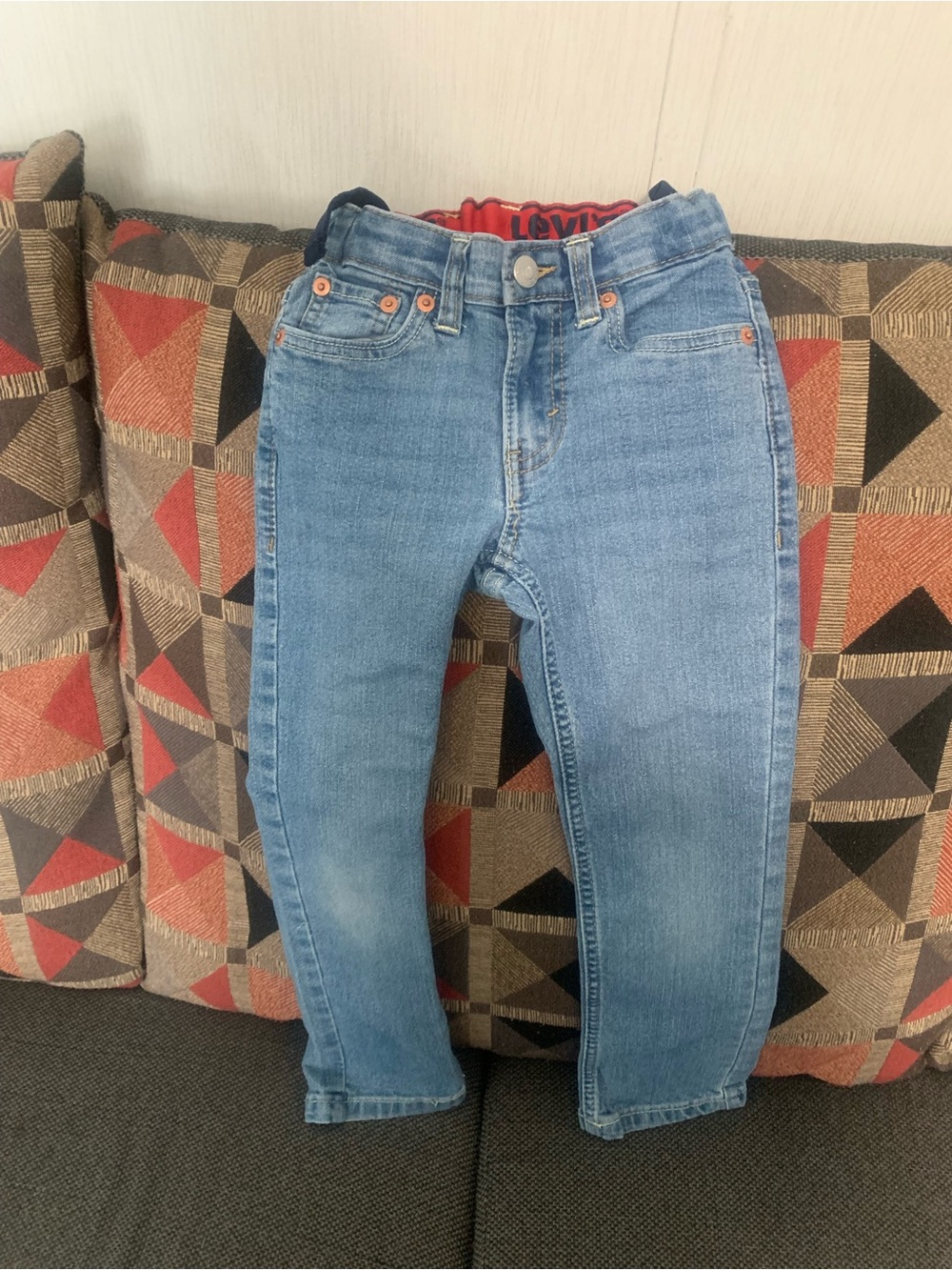 Levi's Light Blue Girls' Slim Jeans with Orange Rivets
